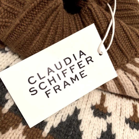 Claudia Schiffer + Frame Merino Wool Fair Isle Turtleneck Sweater NWT - Picture 13 of 15